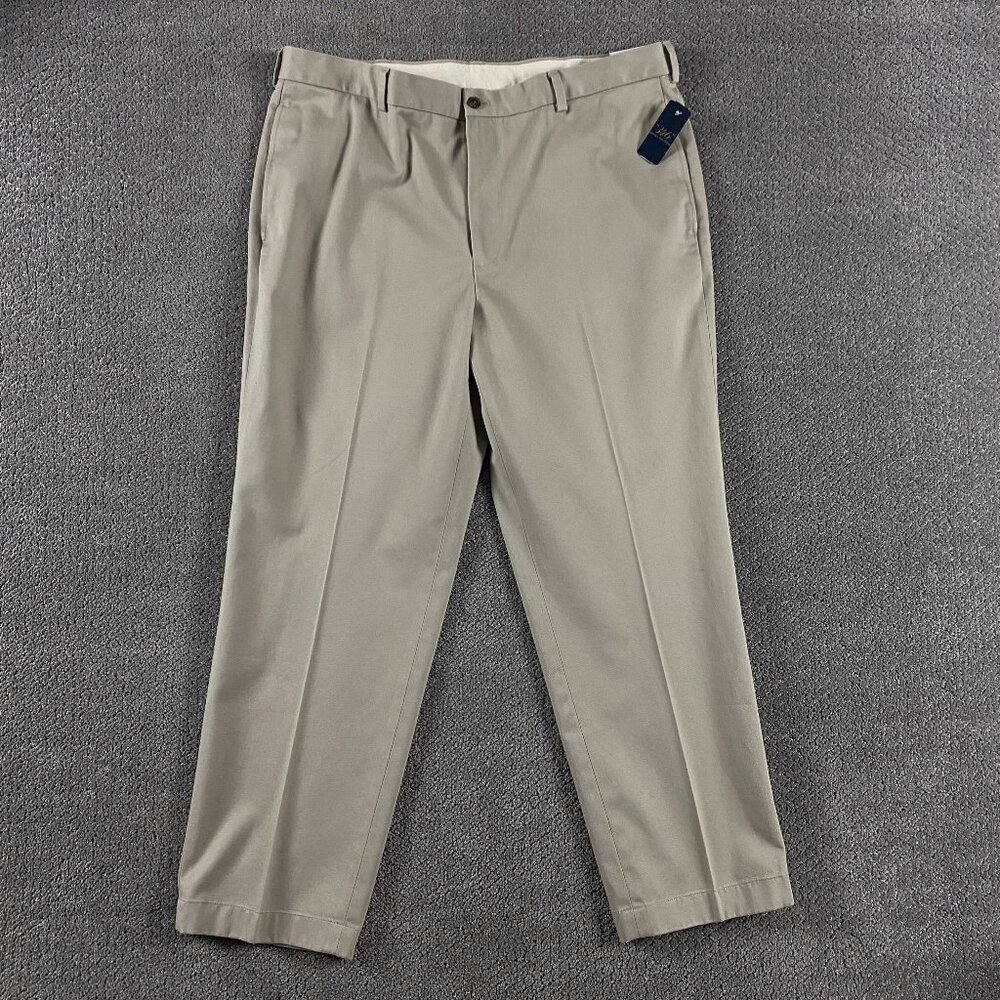 Brooks Brothers Advantage Chino Clark Pants Mens 40x30 Khaki Flat Front Straight